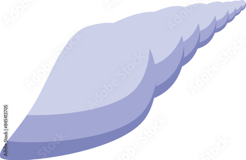Simple illustration of a big light purple seashell lying in perspective view