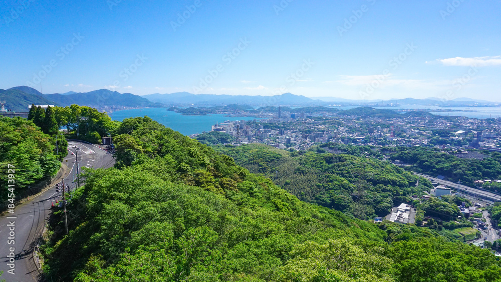 下関市の火の山展望台の眺望