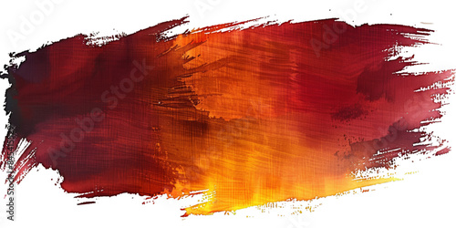 Abstract Red and Yellow Paint Brush Strokes on Textured Canvas Background
