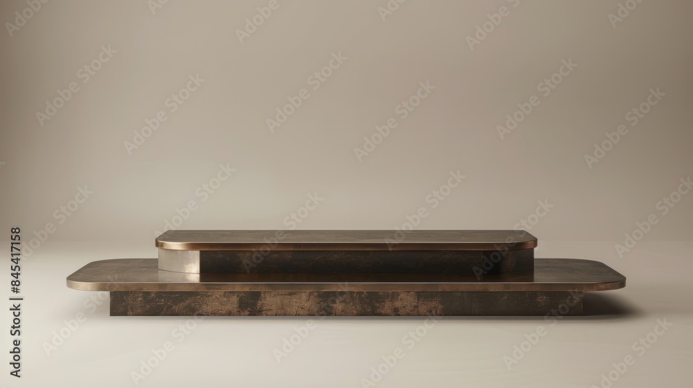 A centerpiece of technological elegance, an empty carbon fiber podium is positioned centrally