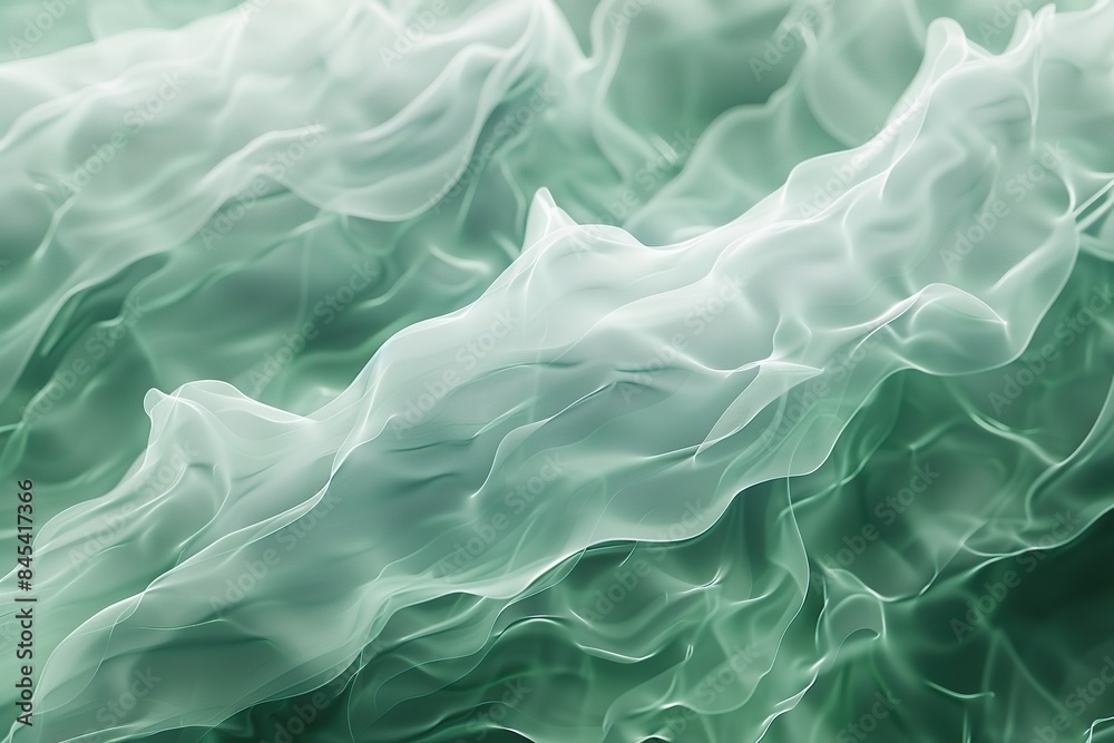 Obraz premium Abstract green waves wallpaper