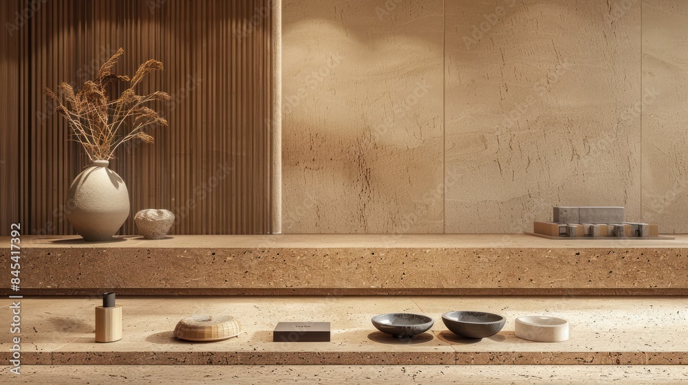 An emblem of natural design, an empty cork podium commands attention as it stands prominently An emblem of natural design, an empty cork podium commands attention as it stands prominently