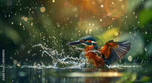 Avian Splendor A Kingfisher Colorful Splash