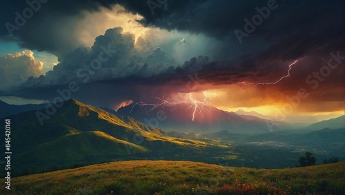 Storm and rain in the moutains