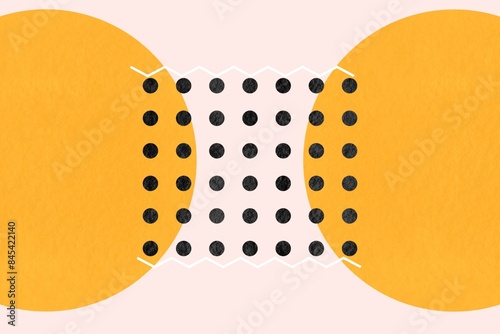 Abstract geometric shapes with dotted pattern