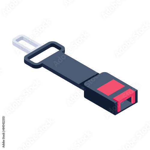 Handy isometric icon of a seat belt 

