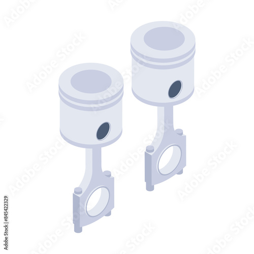 Handy isometric icon of engine pistons 

