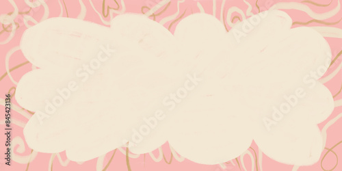 Playful pink pattern with whimsical cloud shape