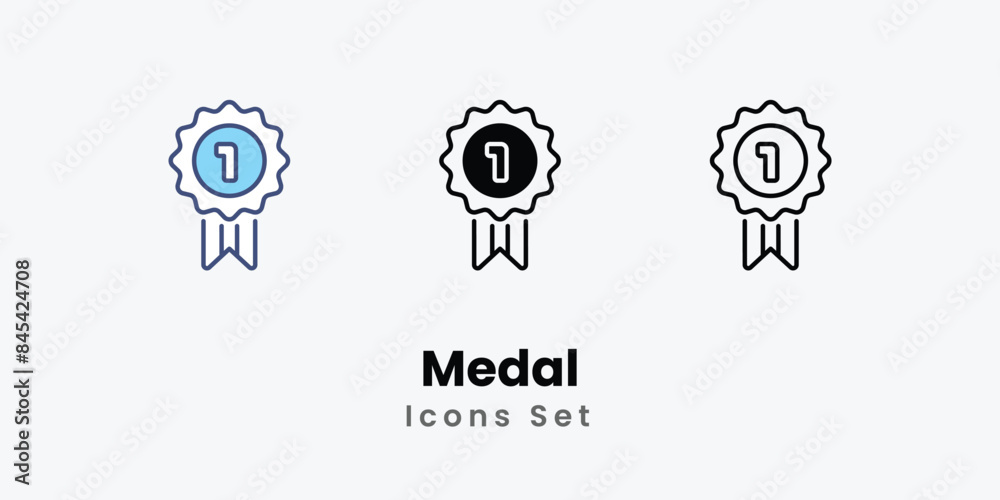 Medal icons vector set stock illustration. Medal icons vector set stock illustration.