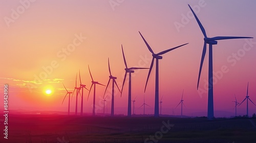 Wind Turbines at Sunset © fosin