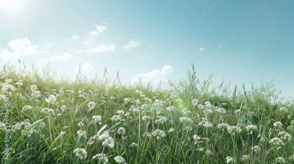 Summer meadow with open space for text