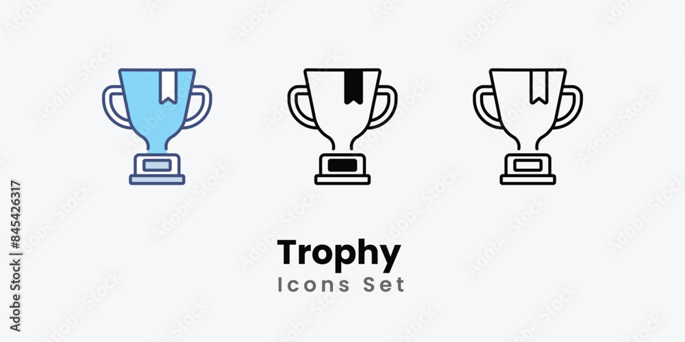 Trophy icons vector set stock illustration. Trophy icons vector set stock illustration.