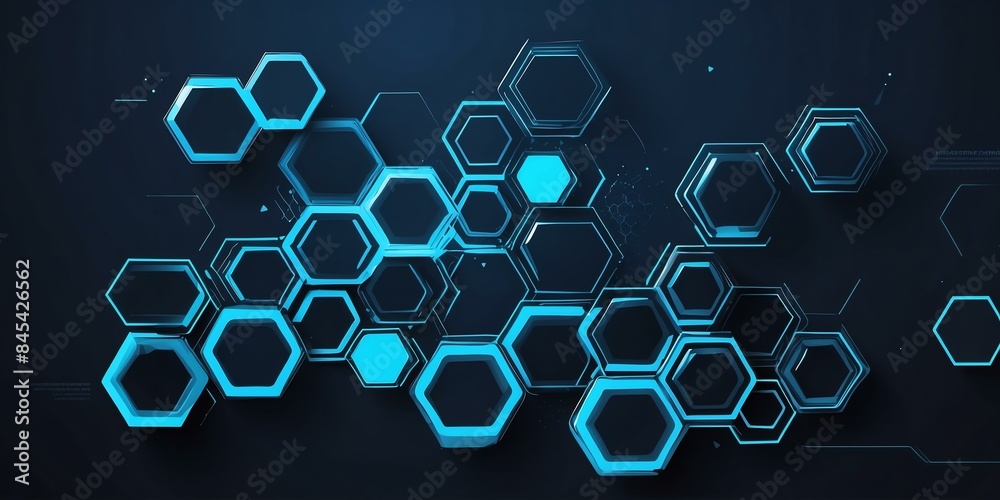 Fototapeta premium new future technology concept with blue hexagonal patt background