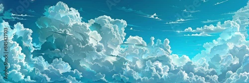 Huge heap bright white cloud moving on the blue sky. Blue sky and white cloud. Beautiful sky background.