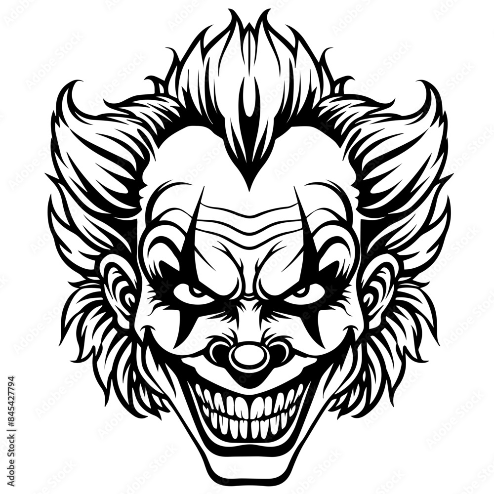 Creepy clown vector transparent background PNG clipart Stock Vector ...