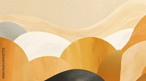 Wallpaper Mural Abstract gold Shapes with soft Textures. Calming Background Torontodigital.ca