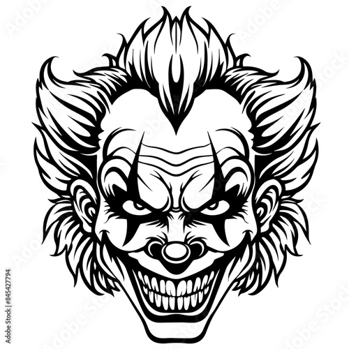 Creepy clown vector transparent background PNG clipart