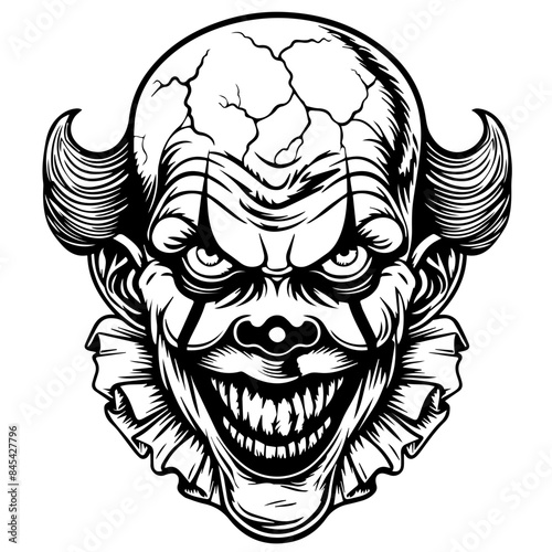 Creepy clown vector transparent background PNG clipart