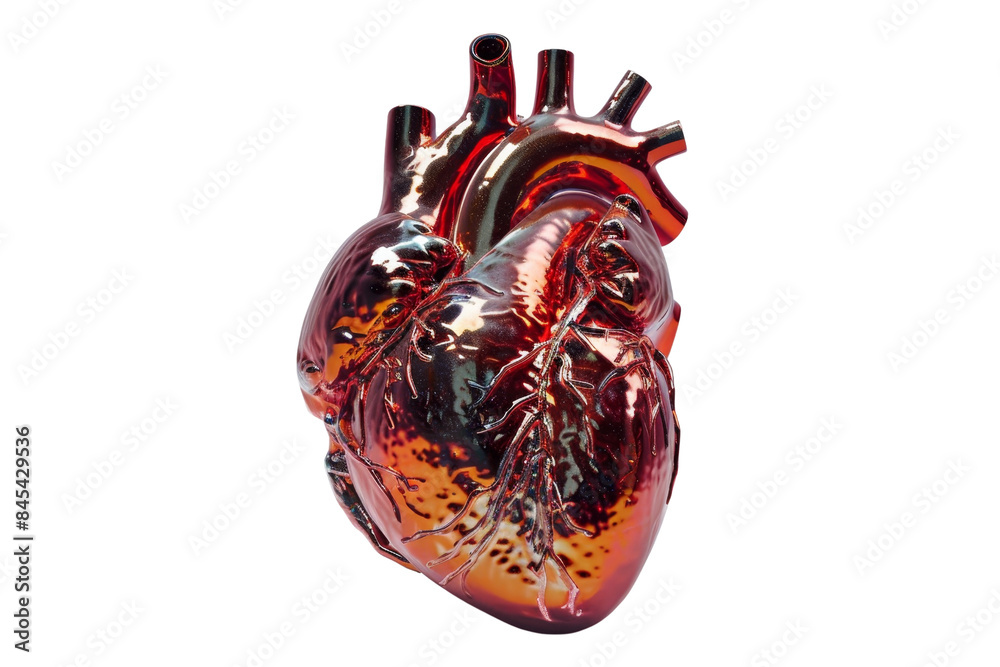 Realistic 3D rendering of a human heart with detailed anatomy ...