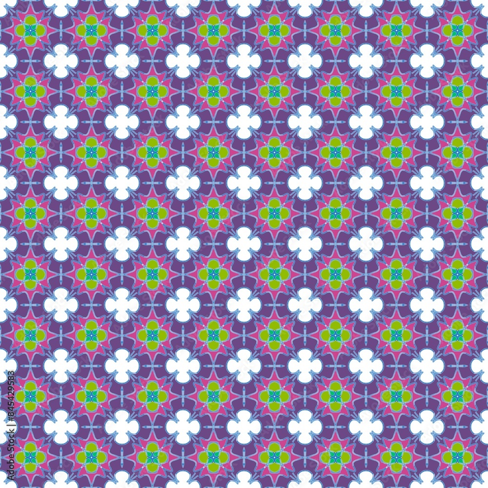 Green and purple floral background pattern Green and purple floral background pattern