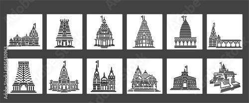 12 jyotirlinga temple icons