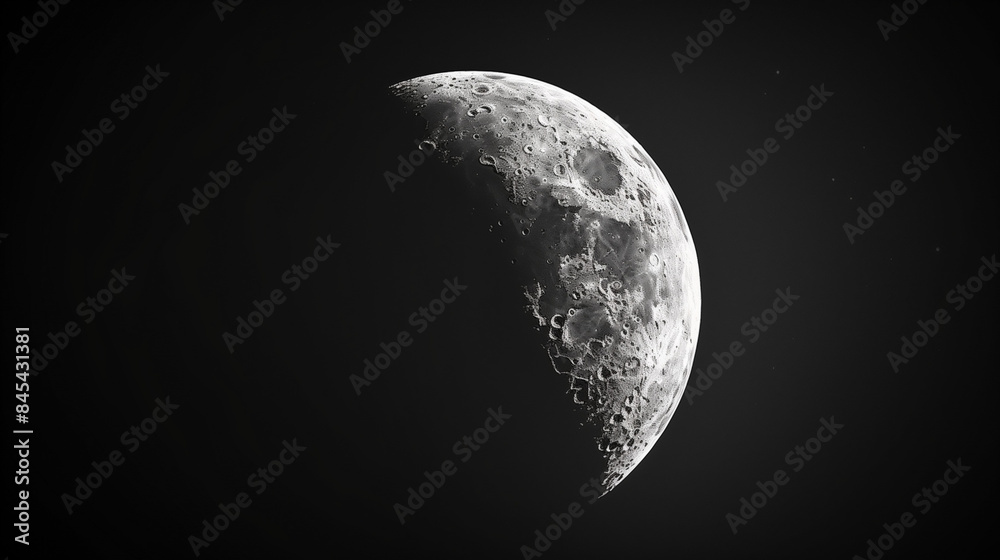 Partial or half moon visible on dark sky Partial or half moon visible on dark sky