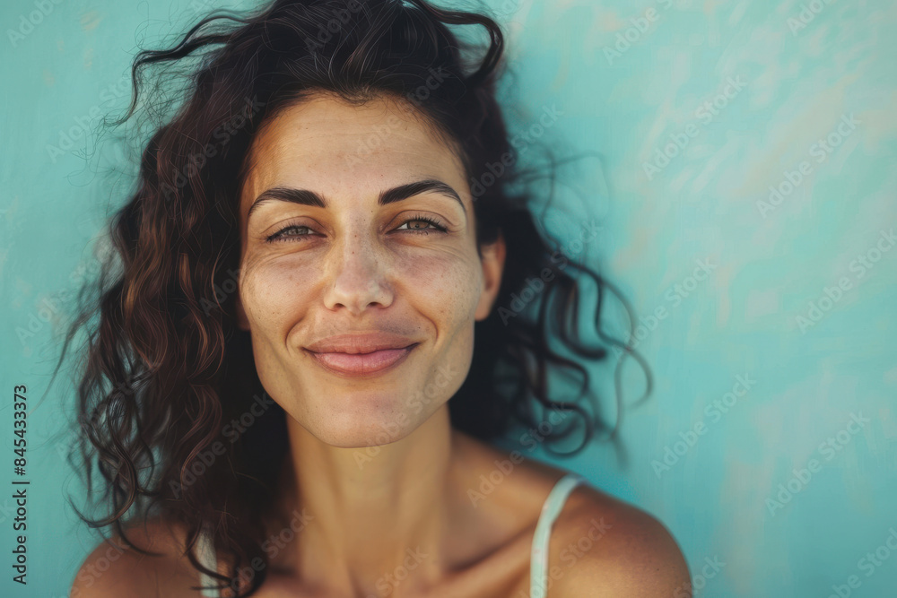 A close up portrait of a woman with a subtle smile