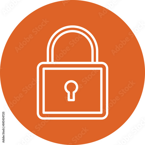Locked line circle icon