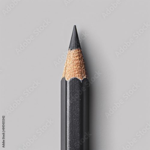 black pencil on grey background