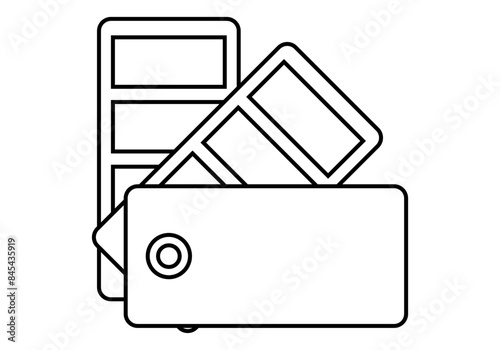 Icono negro de cartas de prueba de pintura de pared