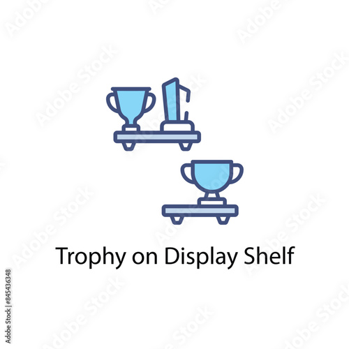 Trophy on Display Shelf vector icon