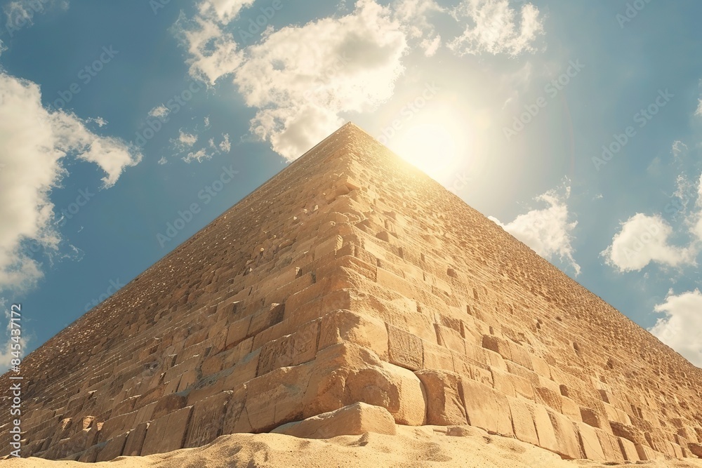 Beautiful egyptian pyramid in desert