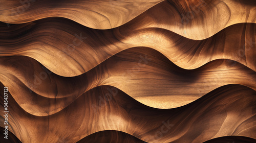 Fototapeta Naklejka Na Ścianę i Meble -  Wallpaper, background of figuratively carved wood waves and indentations