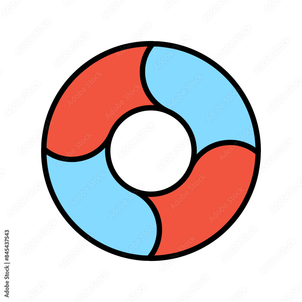 Lifesaver set icon. Red and blue ring, safety equipment, flotation device, water rescue, nautical, emergency, maritime, swimming. Lifesaver set icon. Red and blue ring, safety equipment, flotation device, water rescue, nautical, emergency, maritime, swimming.