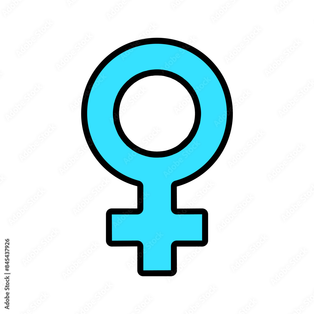 Female symbol icon. Blue female sign, gender, women, feminism, identity, sex, equality, gender symbol, female. Female symbol icon. Blue female sign, gender, women, feminism, identity, sex, equality, gender symbol, female.