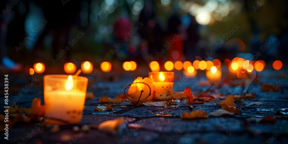 People honor lives lost with candlelight vigil on World Prevention Day September 10. Concept Candlelight Vigil, World Prevention Day, September 10, Honoring Lives Lost, Commemoration Event People honor lives lost with candlelight vigil on World Prevention Day September 10. Concept Candlelight Vigil, World Prevention Day, September 10, Honoring Lives Lost, Commemoration Event