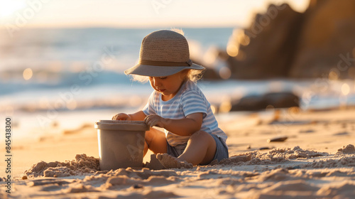Spiel im Sand Tag am 11. August Welttag Internationaler Tag Kinder spielen im Sand am Strand Generative AI