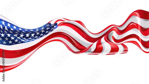 Flowing abstract American flag, embodies patriotism and national pride