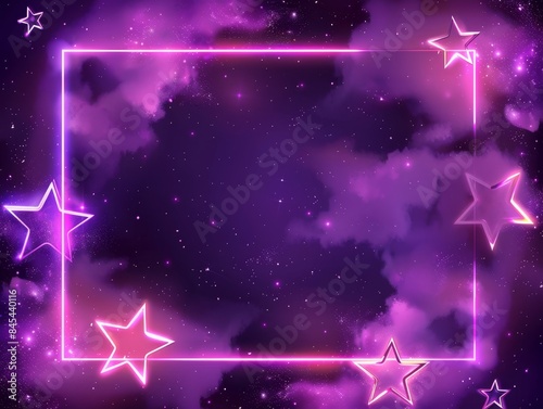 A colorful frame with a star in the center and other stars surrounding it