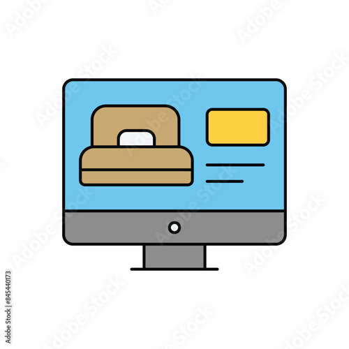 Online reservation vector icon