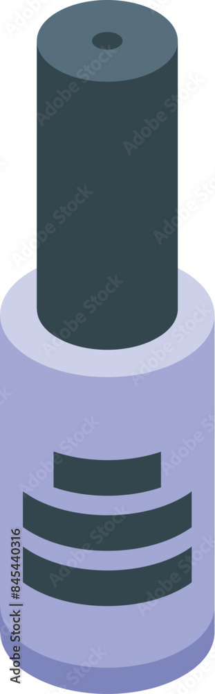 Nail polish bottle standing on white background, isometric view Nail polish bottle standing on white background, isometric view