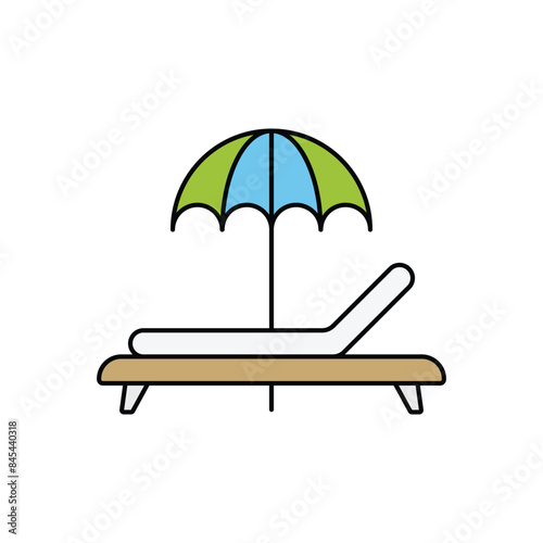 Sunbed vector icon