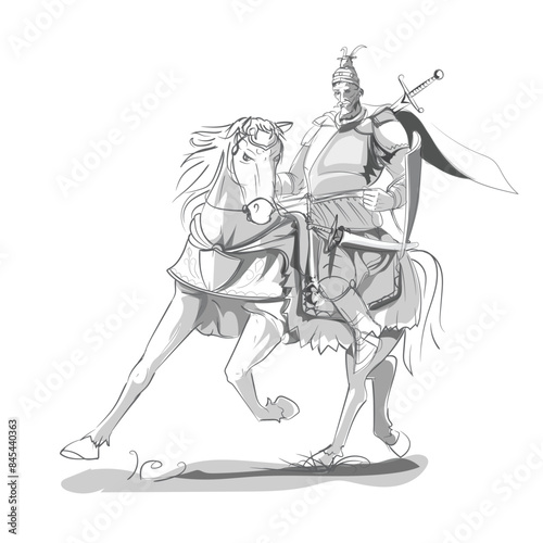 Wallpaper Mural graphic drawing design illustration of Albania national hero Skanderbeg Torontodigital.ca