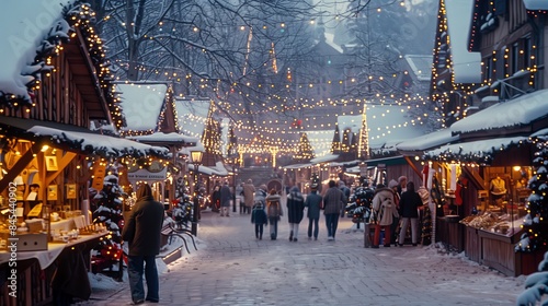 Christmas market at Cathedral Square, origins of X-mas fair. Christmas market in Europe, cozy festive mood