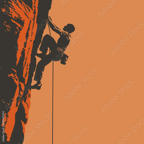 vector rock climber climbing a mountain .Generative AI