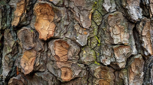 Old Tree with Brown and Green Textured Bark