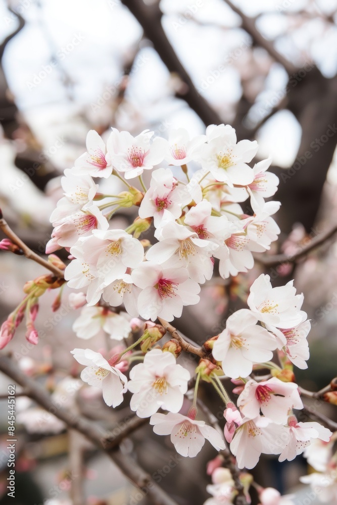 Beautiful cherry blossoms in full bloom signaling springtime freshness Beautiful cherry blossoms in full bloom signaling springtime freshness
