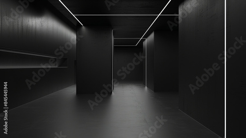 Black and Modern Art Gallery Scene