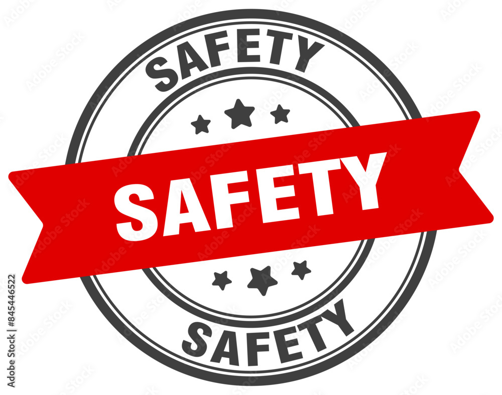 Fototapeta premium safety stamp. safety label on transparent background. round sign
