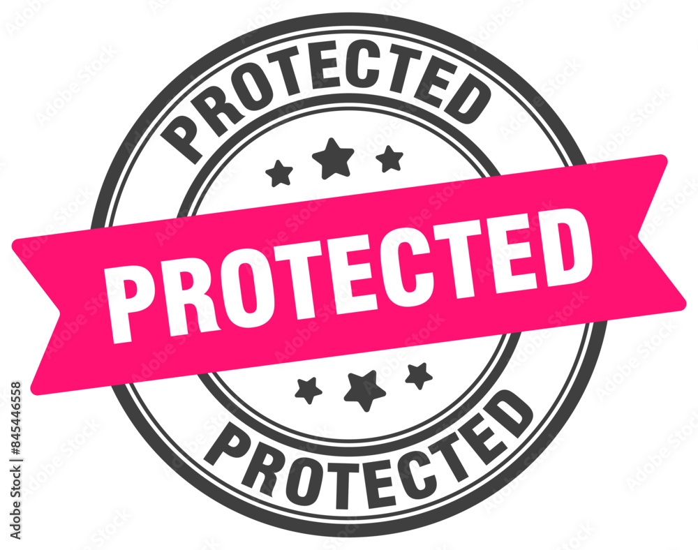 protected stamp. protected label on transparent background. round sign protected stamp. protected label on transparent background. round sign